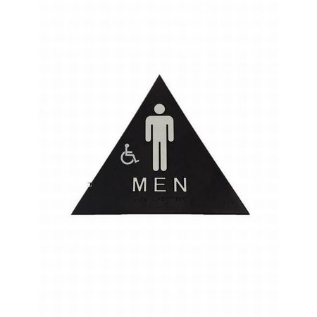 DON-JO Men Triangle Black Bathroom Sign, CHS6 CHS6